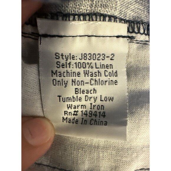 JW Los Angeles Linen Blue Geometric Pattern Shorts Size XL - Picture 6 of 6